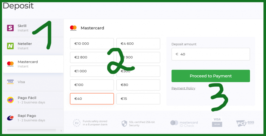 IqBroker - deposit money / add funds