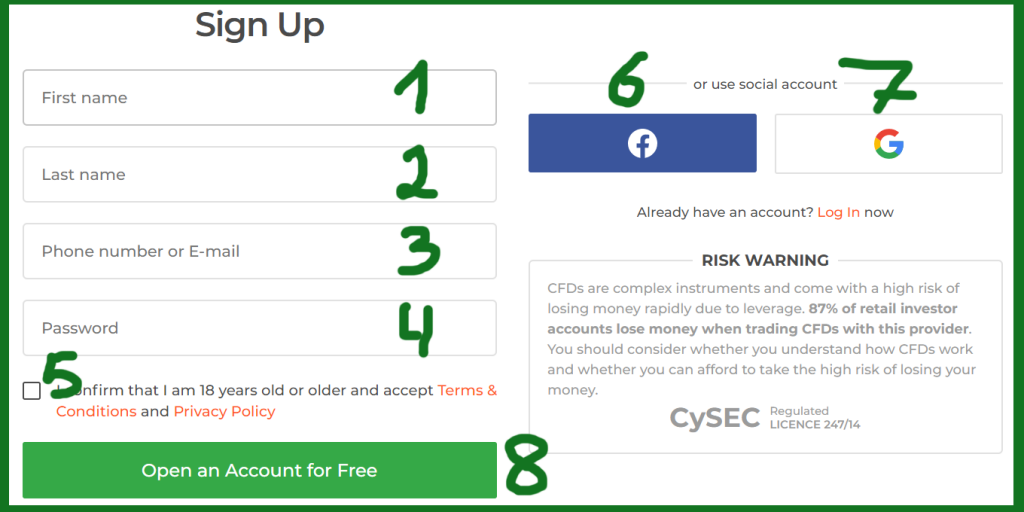 IqBroker - registration / open account